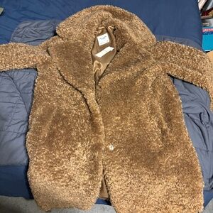 Abercrombie and Fitch Brown Teddy Coat NWT Size Small